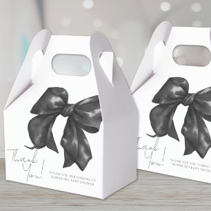 Elegant Black Bow Baby Shower Favour Box