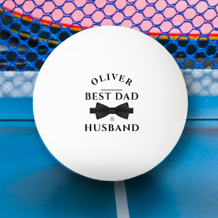 Elegant Black Bow Best Dad & Husband Father`s Day Ping Pong Ball