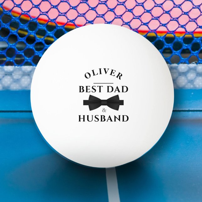 Elegant Black Bow Best Dad & Husband Father`s Day Ping Pong Ball (Creator Uploaded)