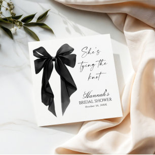 Elegant Black Bow Bridal Shower  Napkin