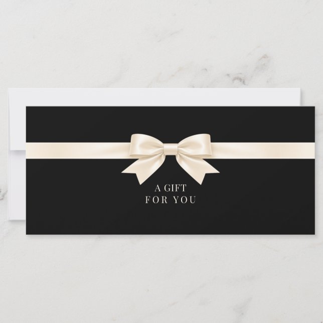 Elegant Black Bow Gift Certificate (Front)