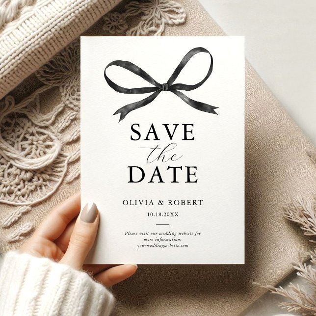 Elegant Black Bow Save The Date (Creator Uploaded)