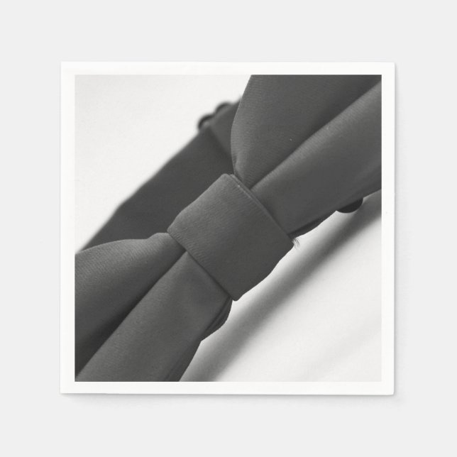 Elegant Black Bow Tie Paper Napkin (Front)