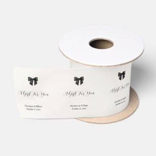 Elegant Black Bow Wedding Custom Ribbon Satin Ribbon