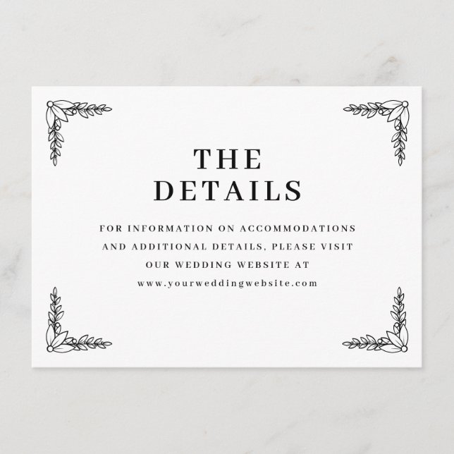 Elegant Black Branches Enclosure Card (Front)