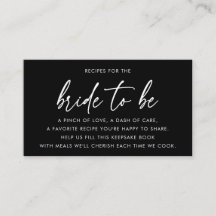 Elegant Black Bridal Shower Recipe Request