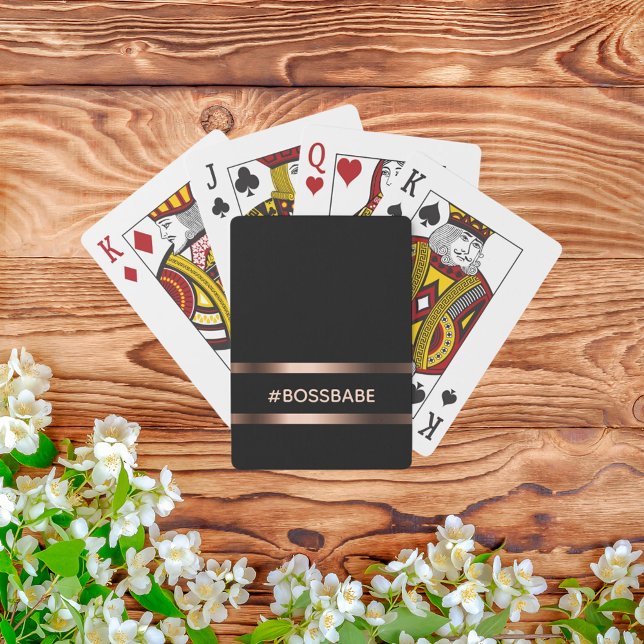 Elegant black bronze bossbabe motivational playing cards (Creator Uploaded)