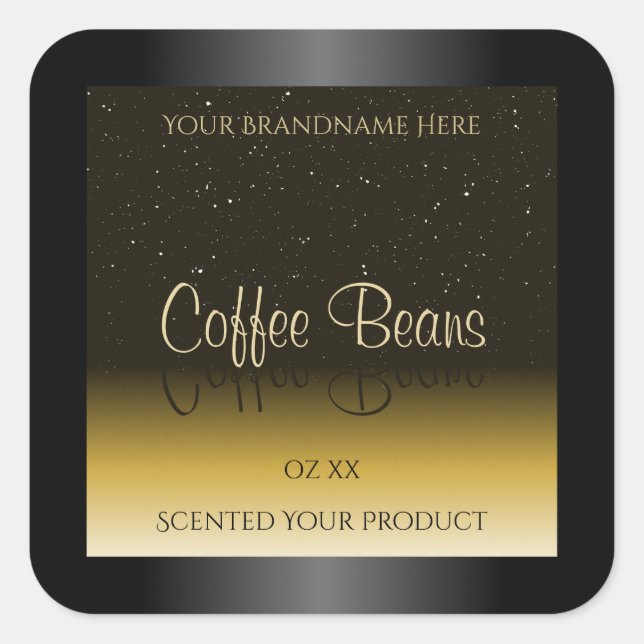 Elegant Black Brown Beige Gradient Product Labels (Front)