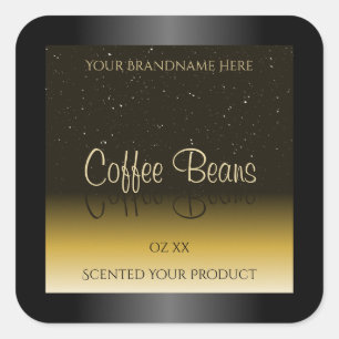 Elegant Black Brown Beige Gradient Product Labels