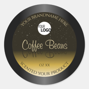 Elegant Black Brown Beige Ombre Product Label Logo