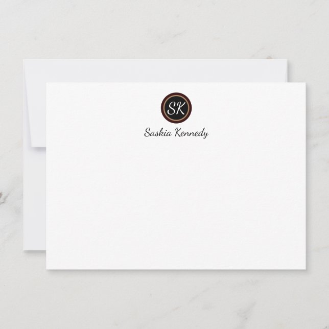 Elegant Black Brown Mix Monogram Professional Card (Front)