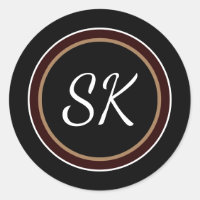 Elegant Black Brown Mix Professional Monogram