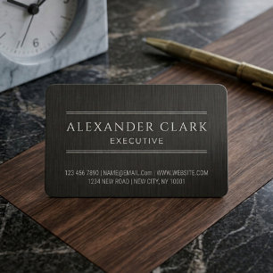 Elegant Black Brushed Metal Executive Business Car Card