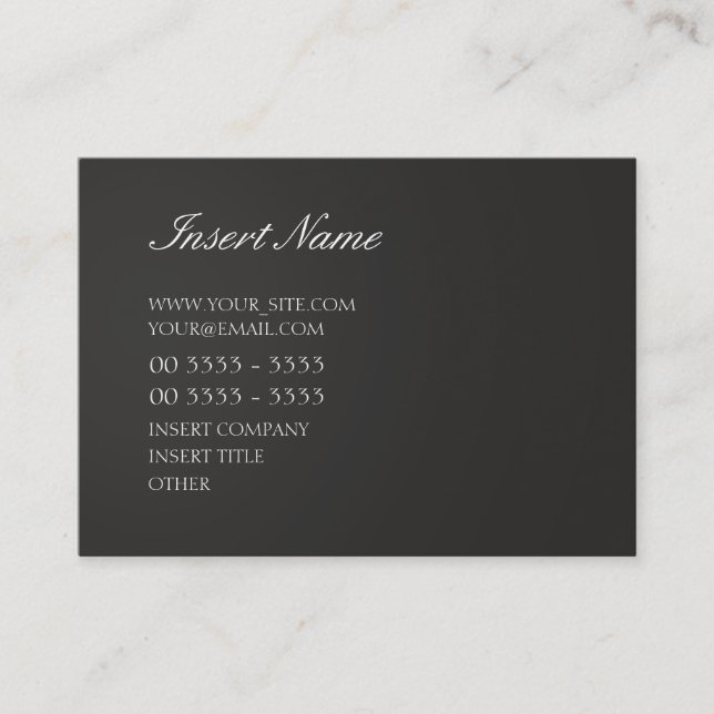 Elegant Black Business Card (Front)