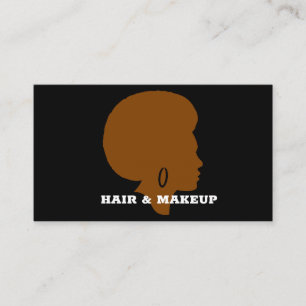 Elegant black business card afro hairstyle