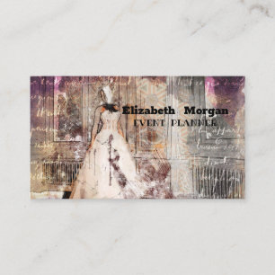 Elegant black business card wedding planner