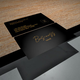 Elegant Black Business Card with QR Code   DP7