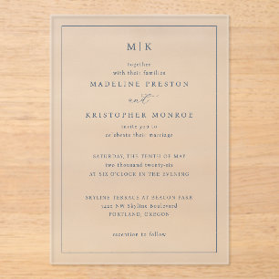Elegant Black Calligraphy Acrylic Invitations