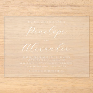 Elegant Black Calligraphy Acrylic Invitations
