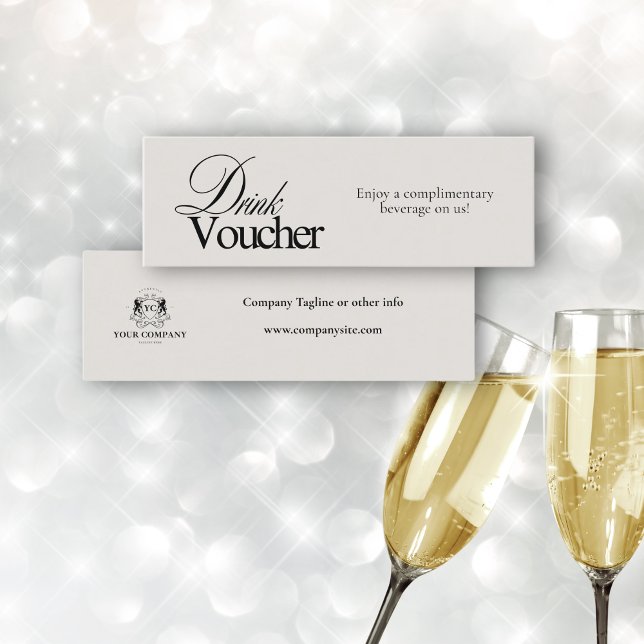 Elegant Black Calligraphy Business Logo Voucher  Mini Business Card (Creator Uploaded)