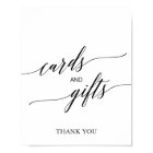 Elegant Black Calligraphy Cards and Gifts Sign