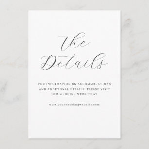 Elegant Black Calligraphy Details Enclosure Card