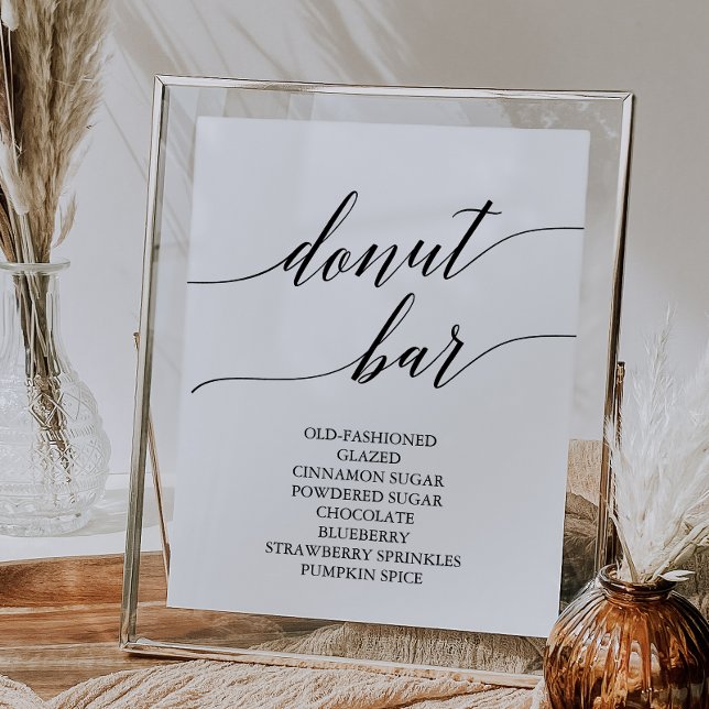 Elegant Black Calligraphy Doughnut Bar Sign (Creator Uploaded)
