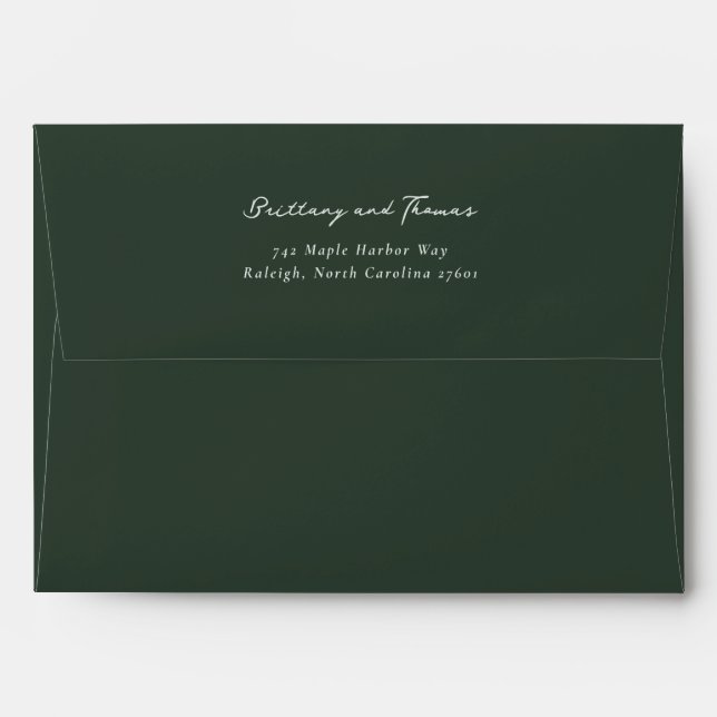 Elegant Black Calligraphy Envelope (Back (Top Flap))