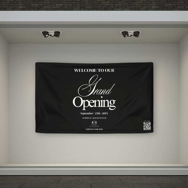 Elegant Black Calligraphy Grand Open Business Logo Banner (Creator Uploaded)