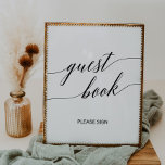 Elegant Black Calligraphy Guest Book Sign<br><div class="desc">This elegant black calligraphy guest book sign is perfect for a simple wedding. The neutral design features a minimalist poster decorated with romantic and whimsical typography.</div>