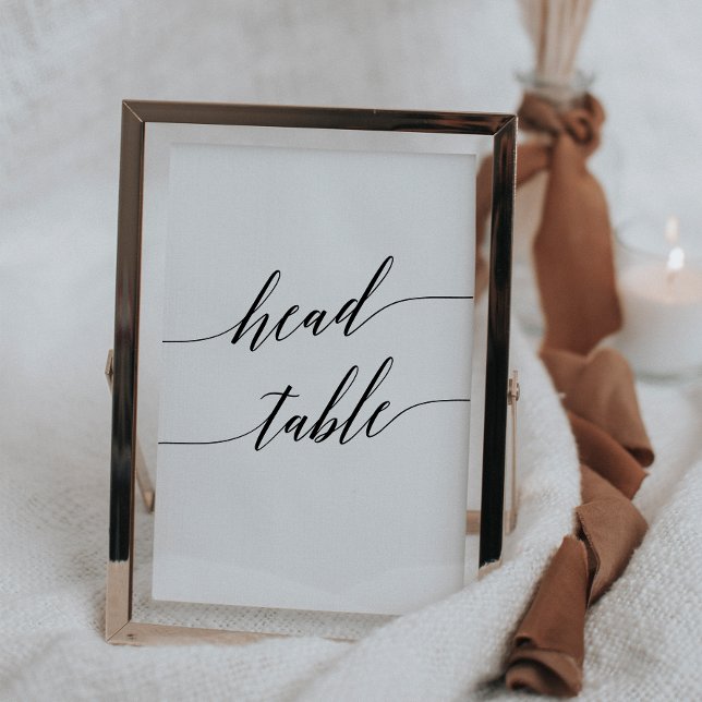 Elegant Black Calligraphy Head Table Number (Creator Uploaded)
