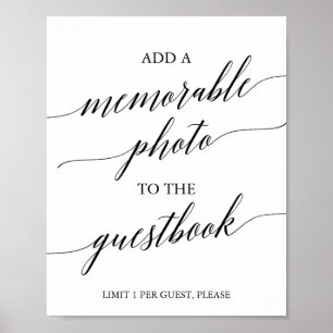 Elegant Black Calligraphy Memorable Photo Sign