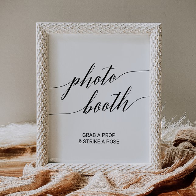 Elegant Black Calligraphy Photo Booth Sign (Creator Uploaded)