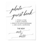 Elegant Black Calligraphy Photo Guest Book
