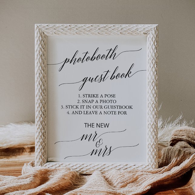 Elegant Black Calligraphy Photobooth Guest Book (Creator Uploaded)