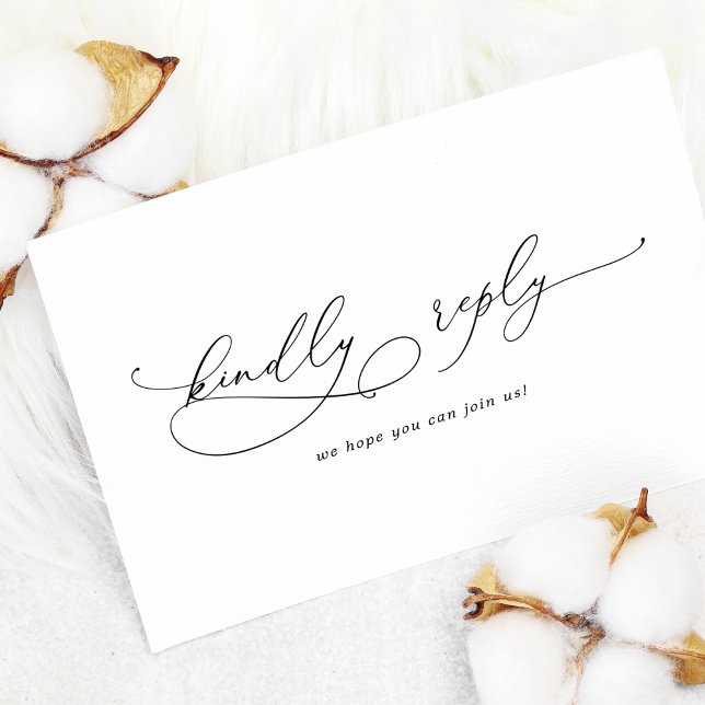 Elegant  Black Calligraphy RSVP  Postcard (Creator Uploaded)