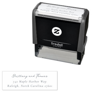 Elegant Black Calligraphy Self-inking Stamp