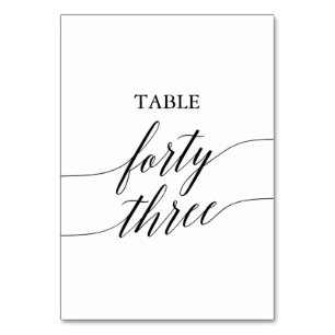 Elegant Black Calligraphy Table Number Forty Three
