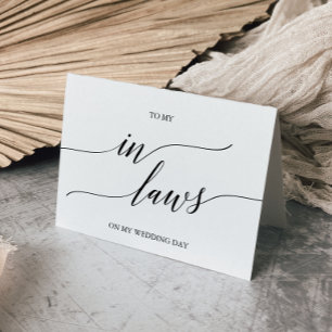 Elegant Black Calligraphy To My In-Laws Card