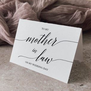 Elegant Black Calligraphy To My Mother In Law Card