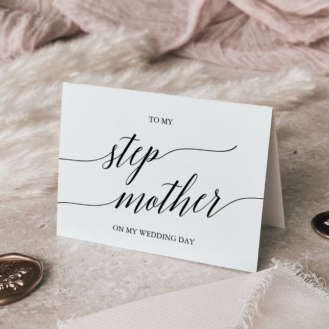 Elegant Black Calligraphy To My Step-Mother Card (Creator Uploaded)
