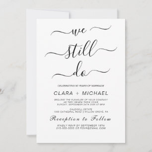 Elegant Black Calligraphy Vow Renewal Invitation