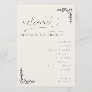 Elegant Black Calligraphy With Floral Programme