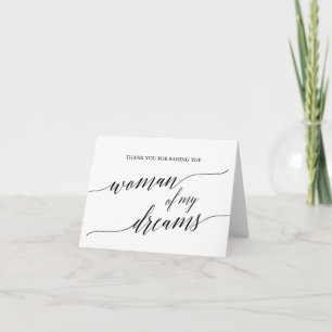 Elegant Black Calligraphy Woman of My Dreams Card