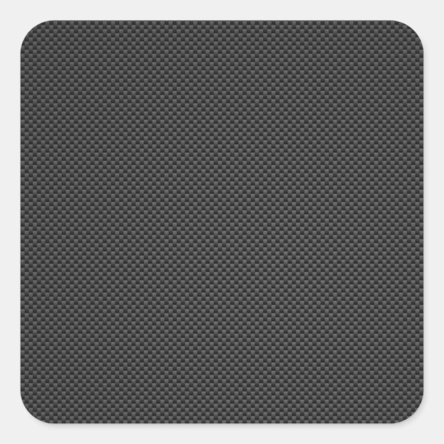 Elegant Black Carbon Fibre Style Print Background Square Sticker (Front)
