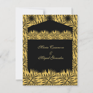 elegant black card gold star flower