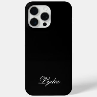 Elegant Black Case and White Monogram Name
