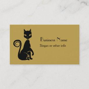 Elegant Black Cat Business Card