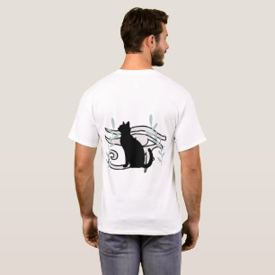 Elegant Black Cat & Egyptian Eye T-Shirt cat tee