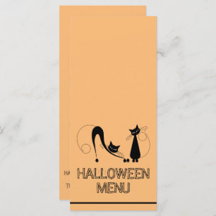 Elegant Black Cat, Halloween Menu